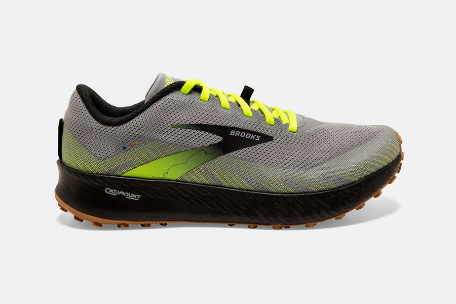 Brooks Catamount Trail Running Shoes Mens Grey/Black 745381-ZHB